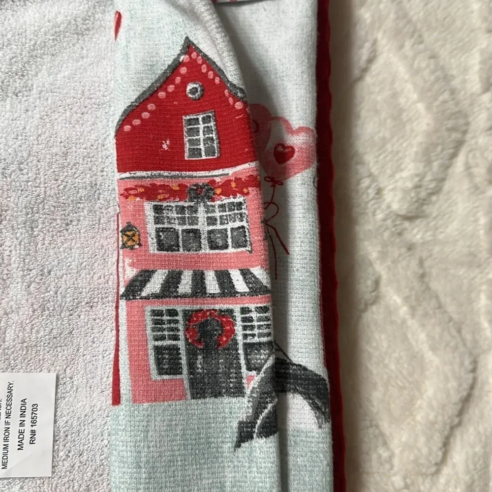 City of LOVE White Graphic PARIS Eiffel Tower Cotton Blend Kitchen Tea Towels
