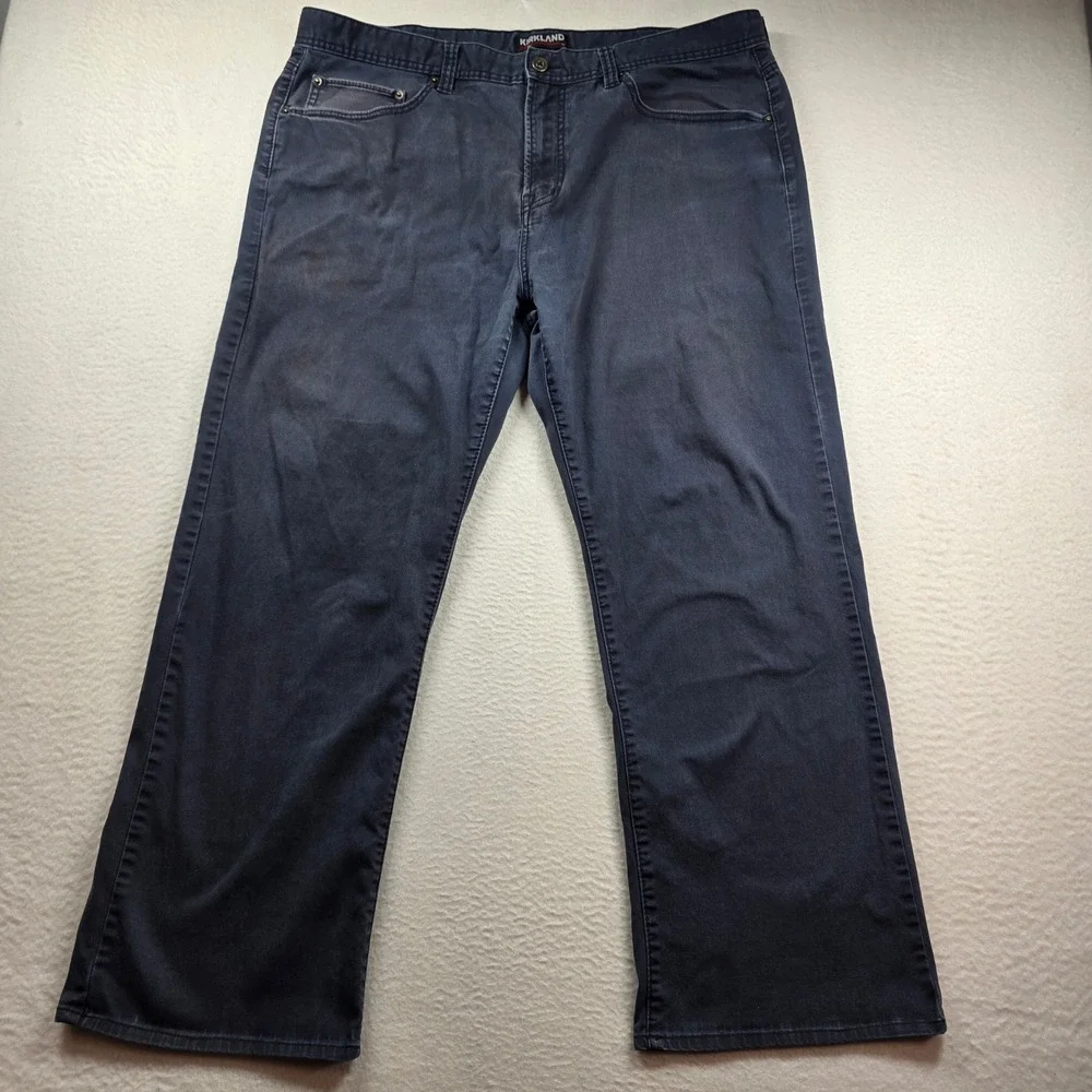 Kirkland Signature Pants Mens 42x30 Dark Gray 5-Pocket Straight Stretch 755774