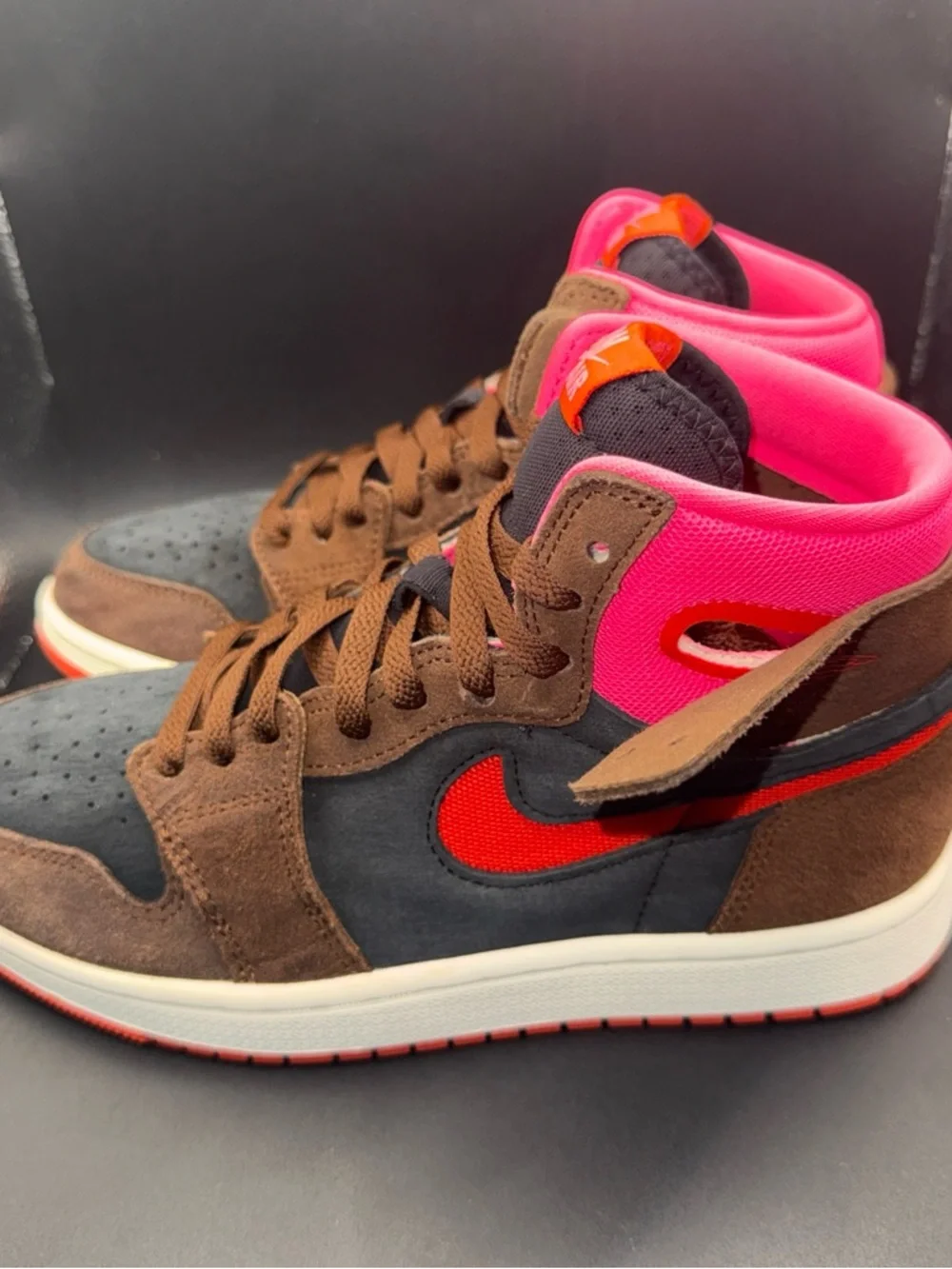 Size 6.5 - Air Jordan 1 Zoom Comfort 2 High Cacao Wow Picante Red Wmns, No Box