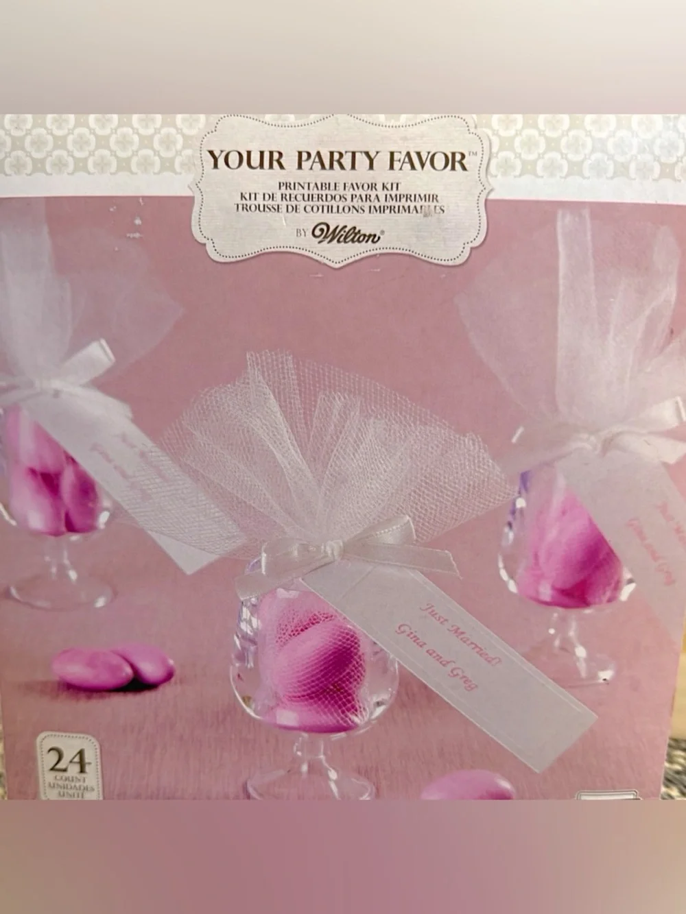 New VTG Wilton Party Favor Kit 24 Count Wedding Shower Mini Goblets Printable