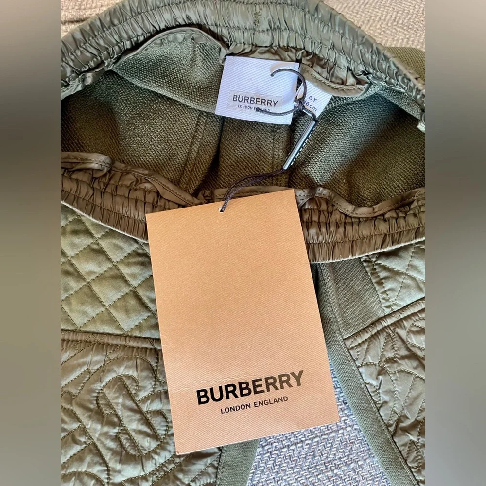 NWT BURBERRY Boy's Timothie TB Monogram Drawstring Jogger Pants Size 6Y (116 cm)