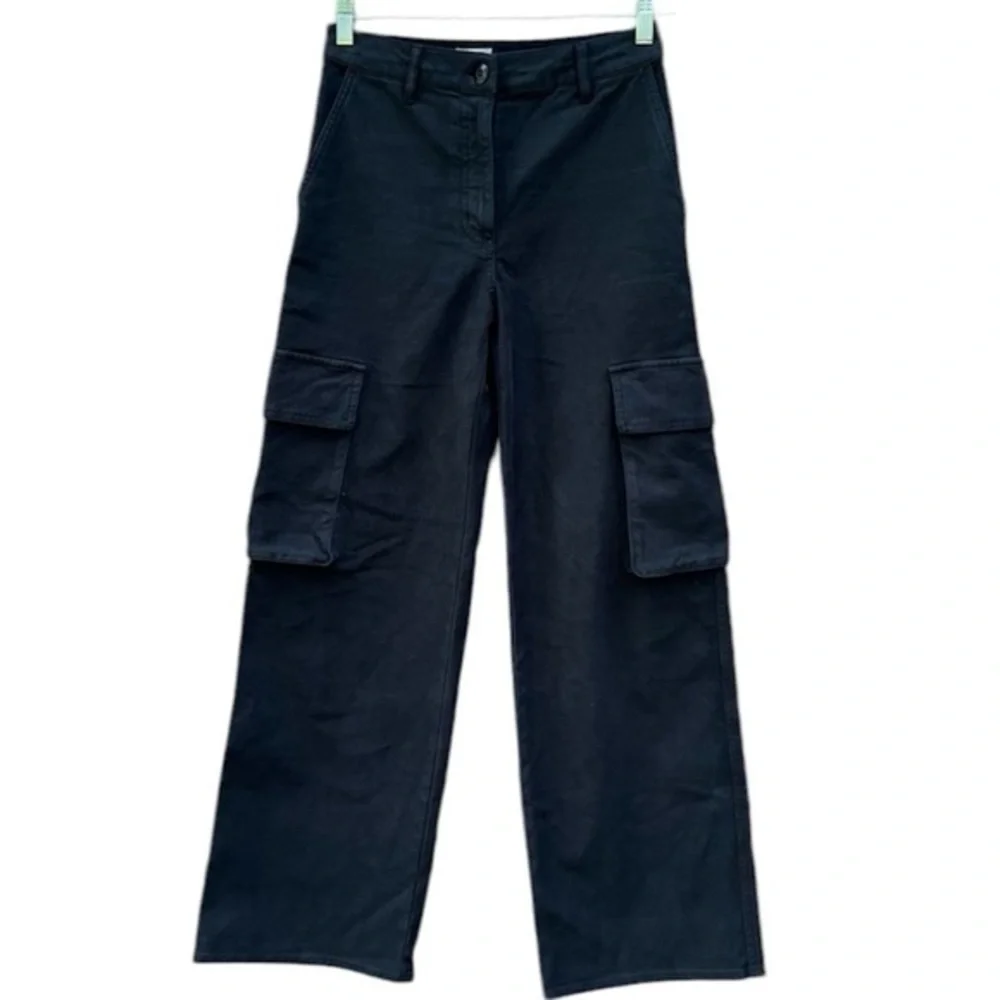 Aritzia Wilfred Utility Cargo Free Pants Women 2 Black Brennan Cotton Streetwear