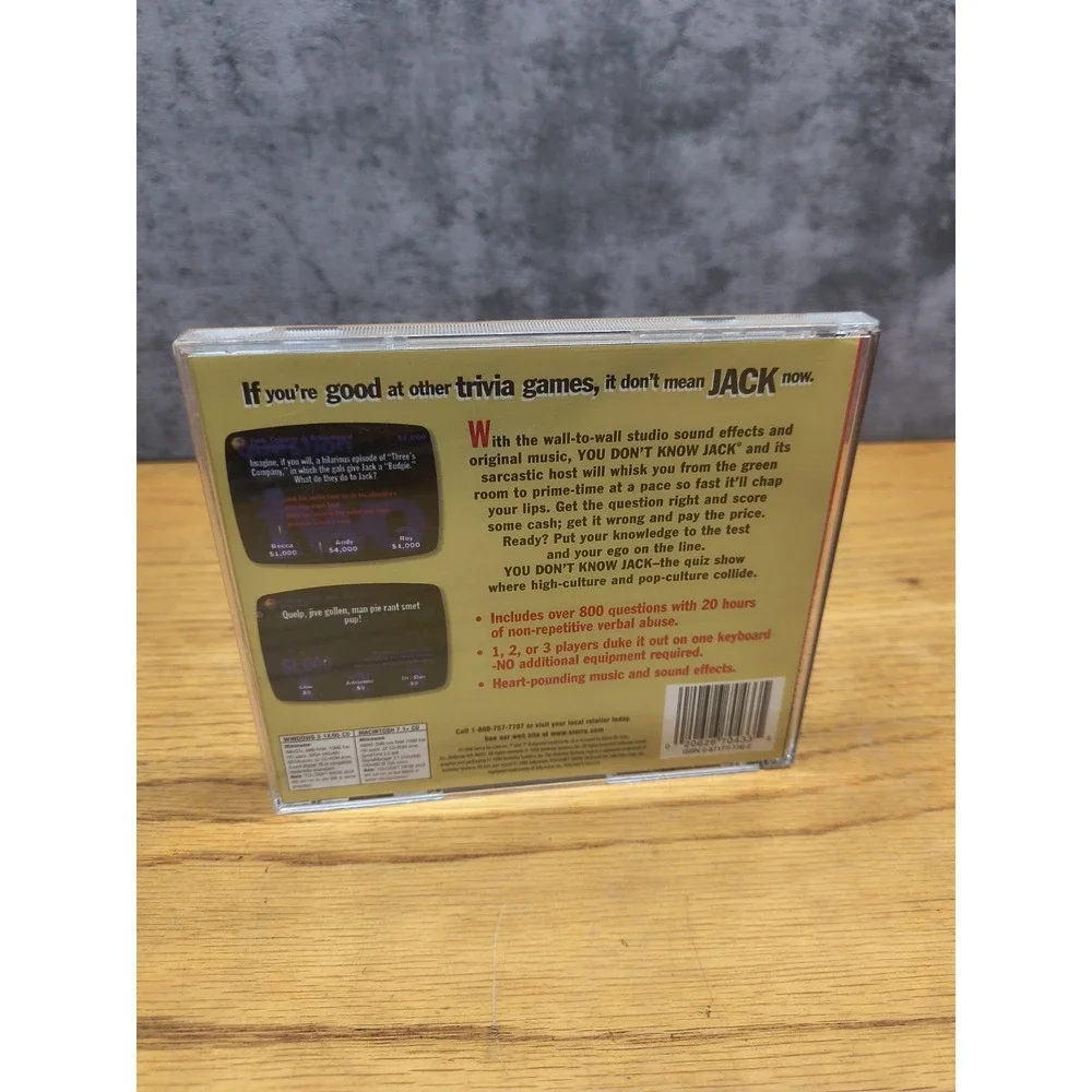 YOU DON'T KNOW JACK CD-Rom PC Game