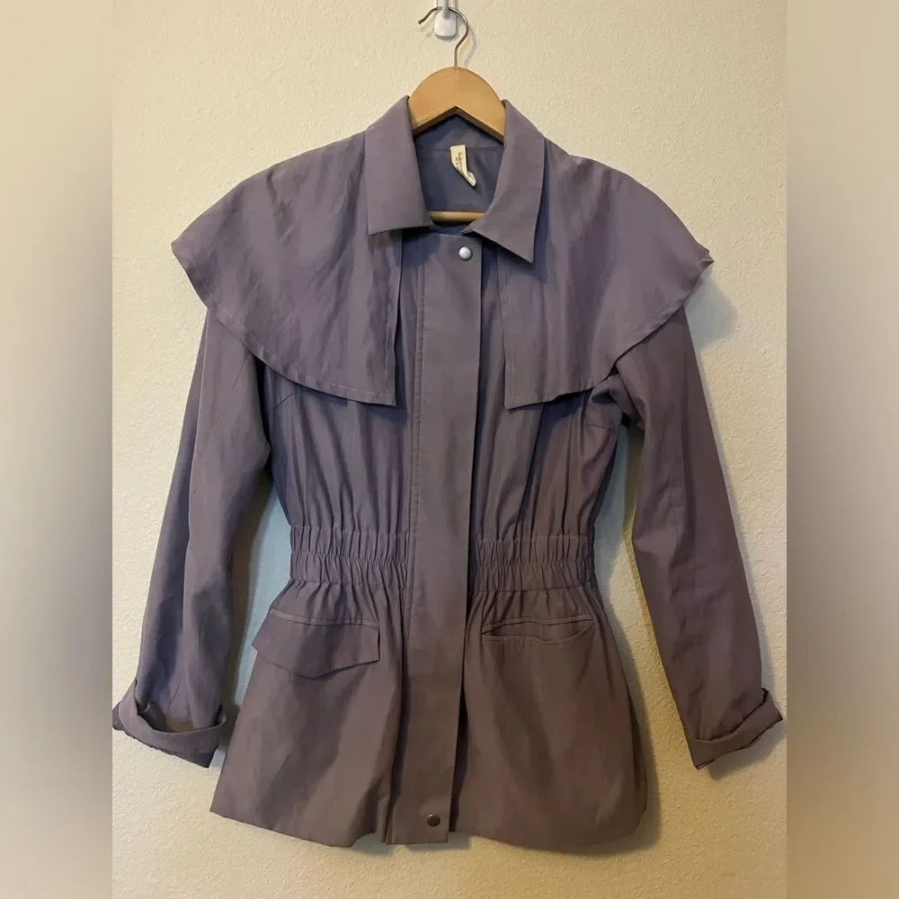 Real Coco Womens’ Cape Jacket Lightweight‎ SZ XS (Lilac Color)