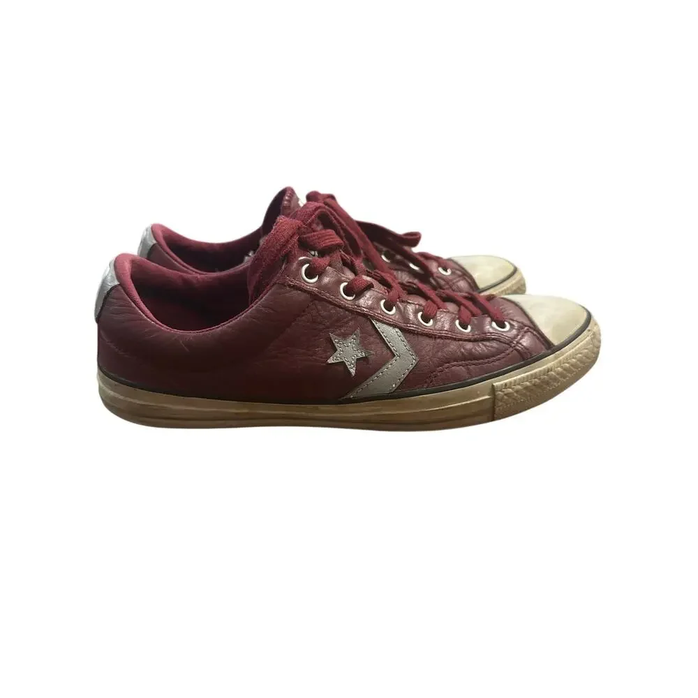 ⭐️ Men’s Converse All Star Burgundy Leather Sneakers Size 9.5 Skater Grunge