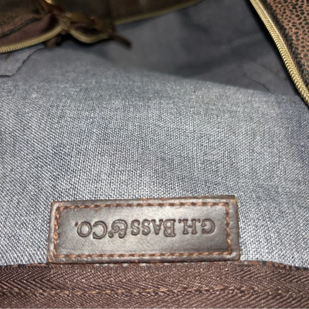 GH Bass Large Bag Tote Leather Look‎ Vintage Handle Shoulder Strap