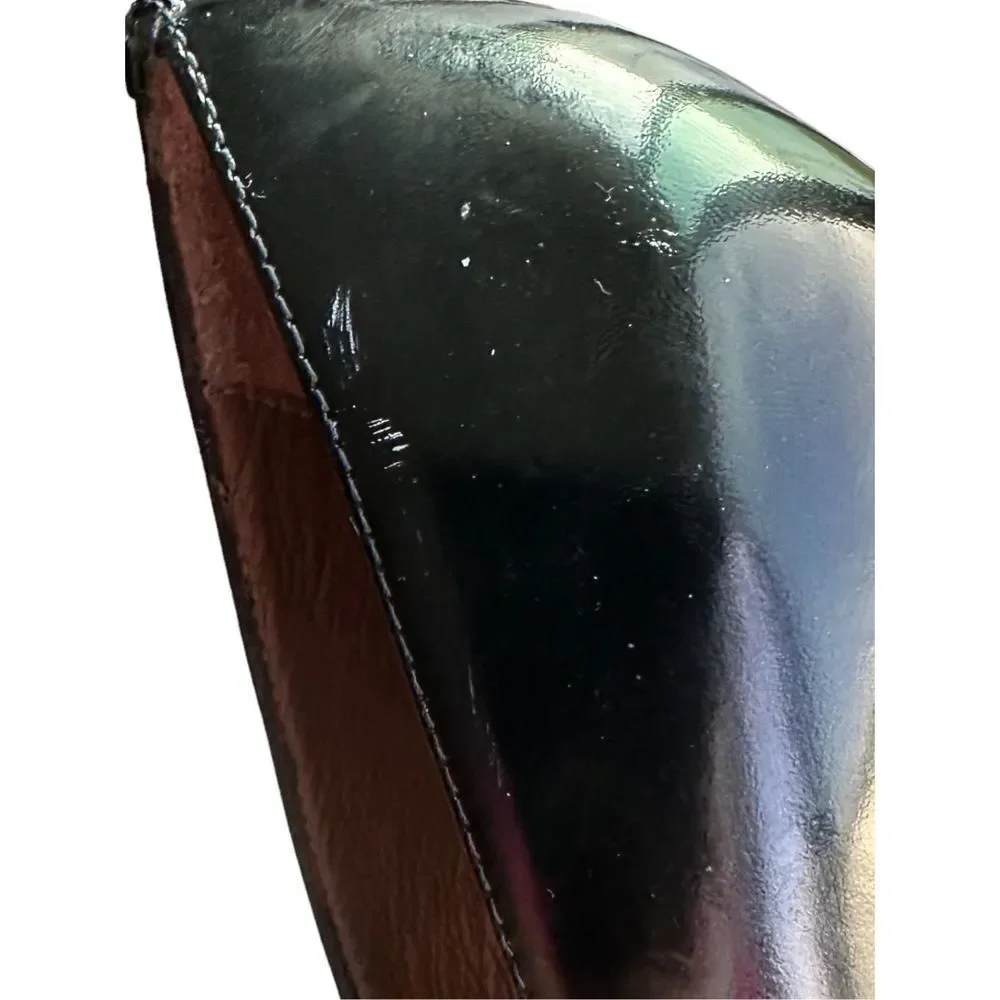 Anyi Lu Women’s Black Patent Leather Tortoise Shell Emily‎ Pumps Size 7.5
