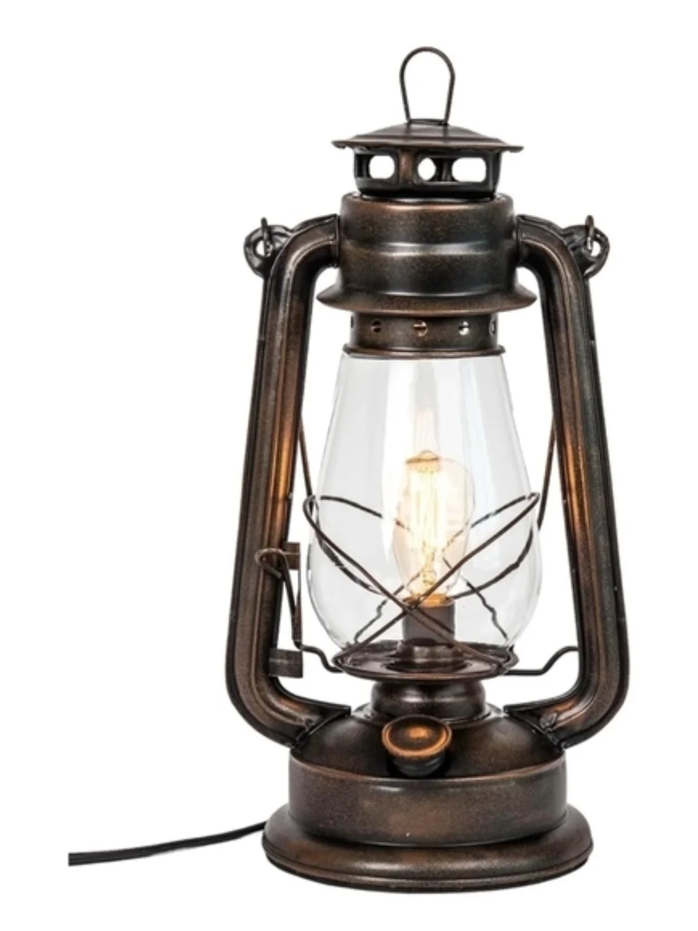 Muskoka Vintage-Style Copper Brown Lantern Table Lamp - Home Accents