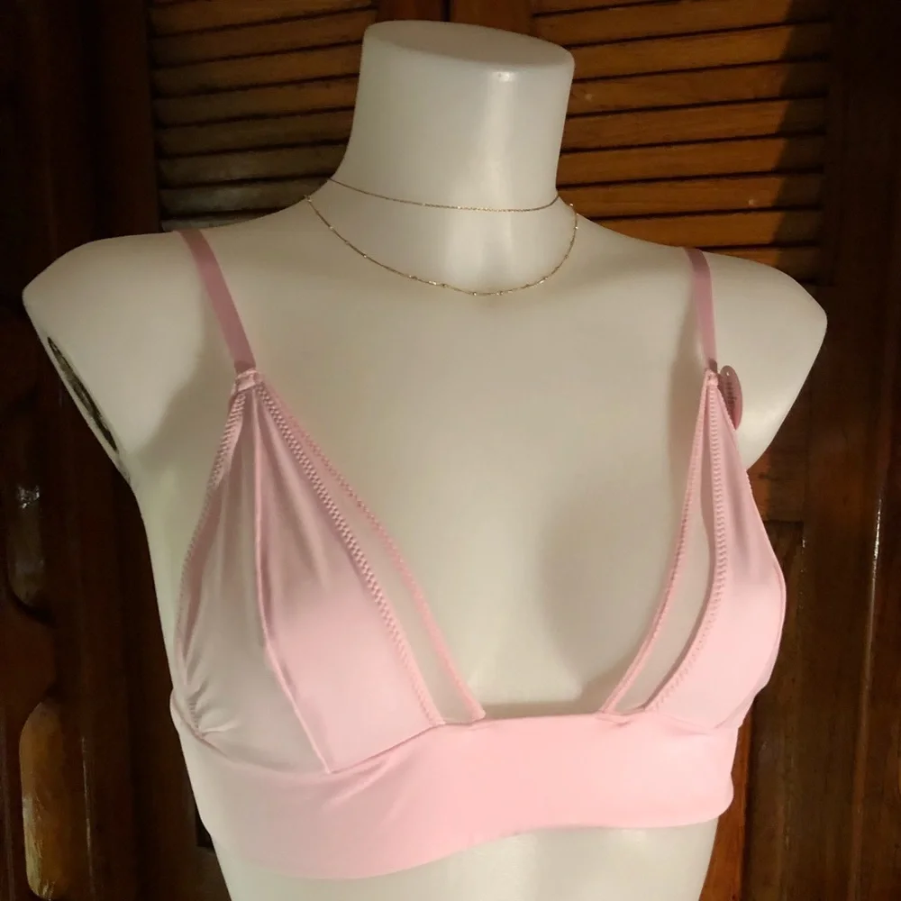 Pink mesh bralette nwt size medium