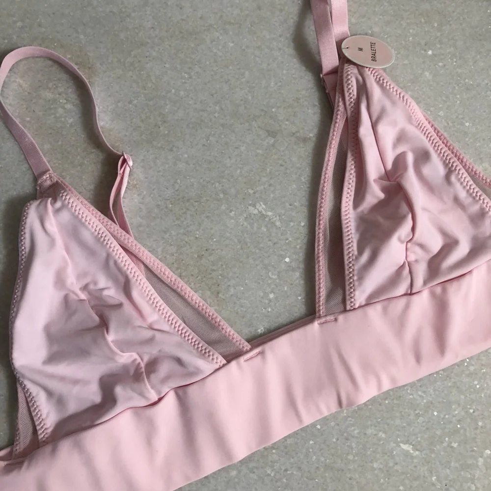 Pink mesh bralette nwt size medium