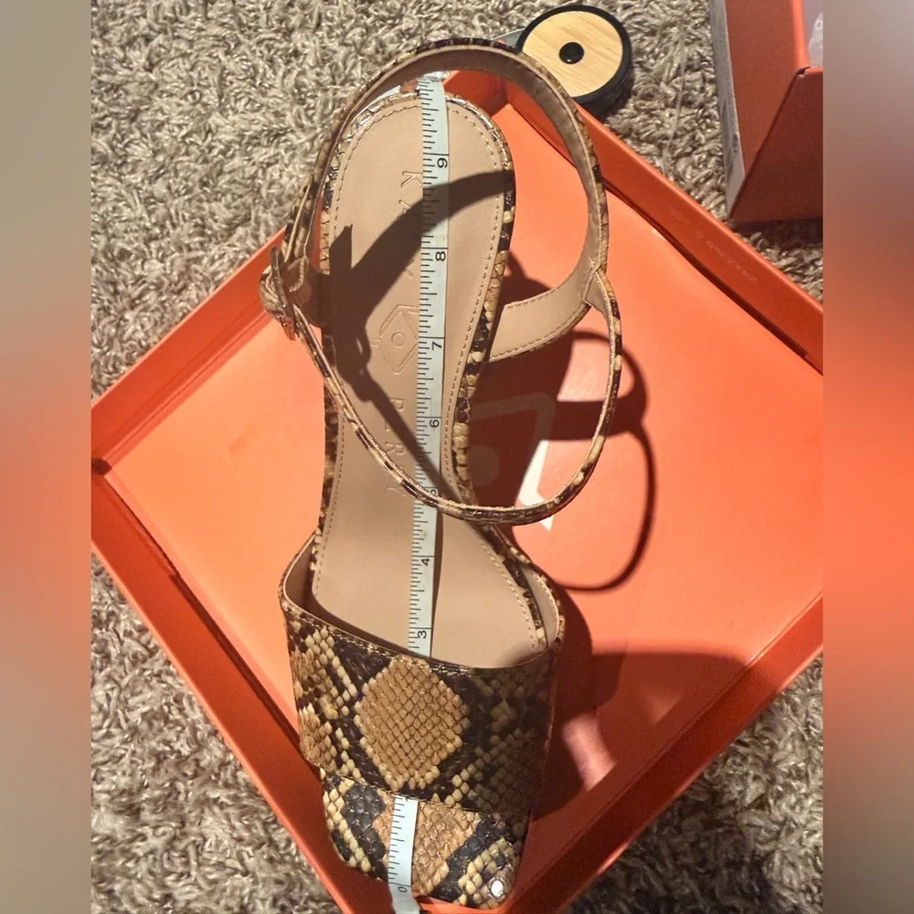 Katy Perry Collections The Square Open Sandal in Snake Print (Size 8, NWT)