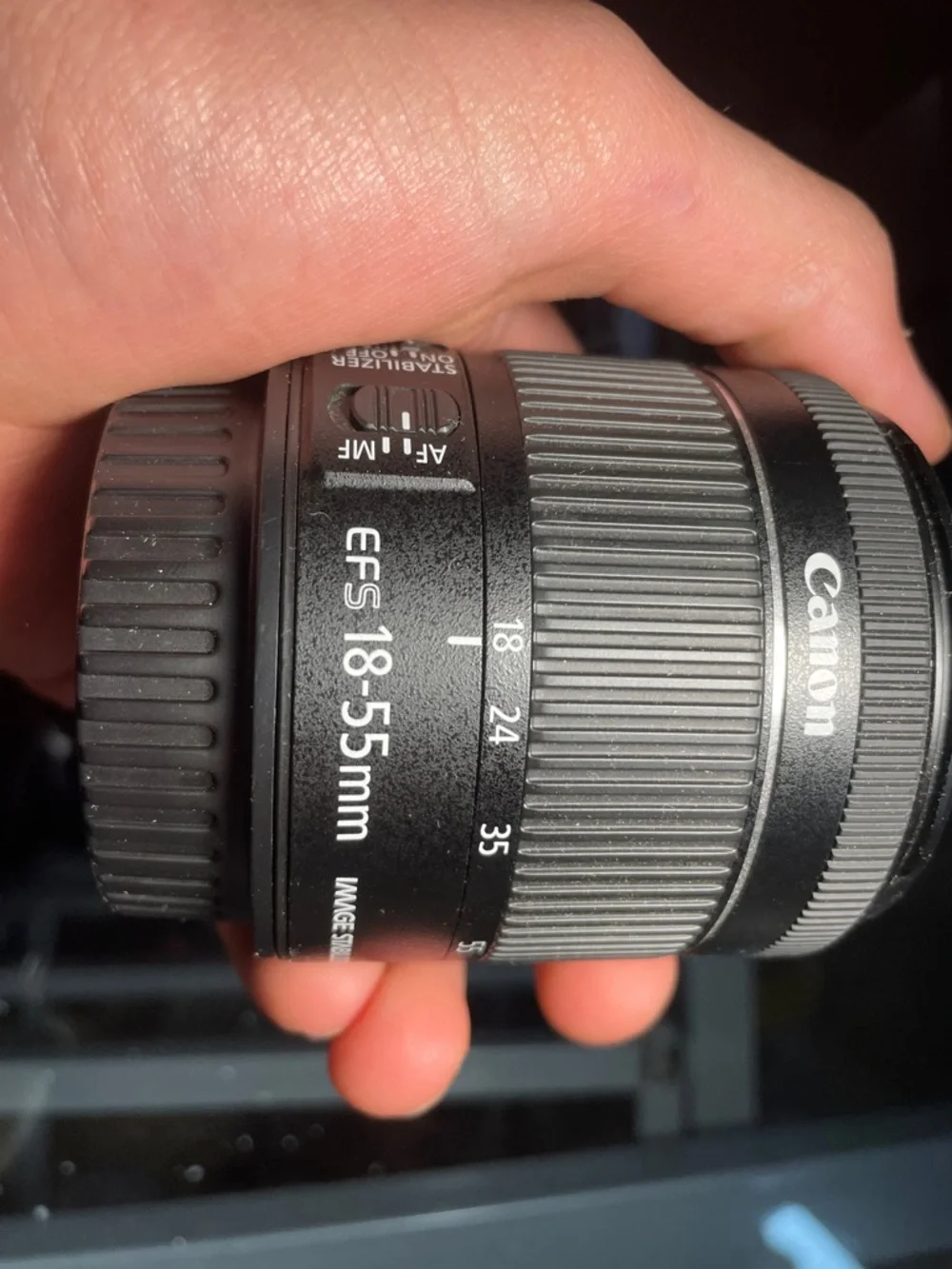 Canon EOS 4000d with 55-250 mm macro lens and 18-55 mm lens with battery