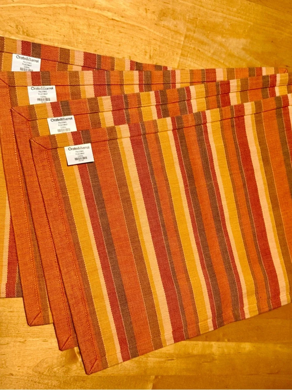 NWT Crate&Barrel cotton woven placemats