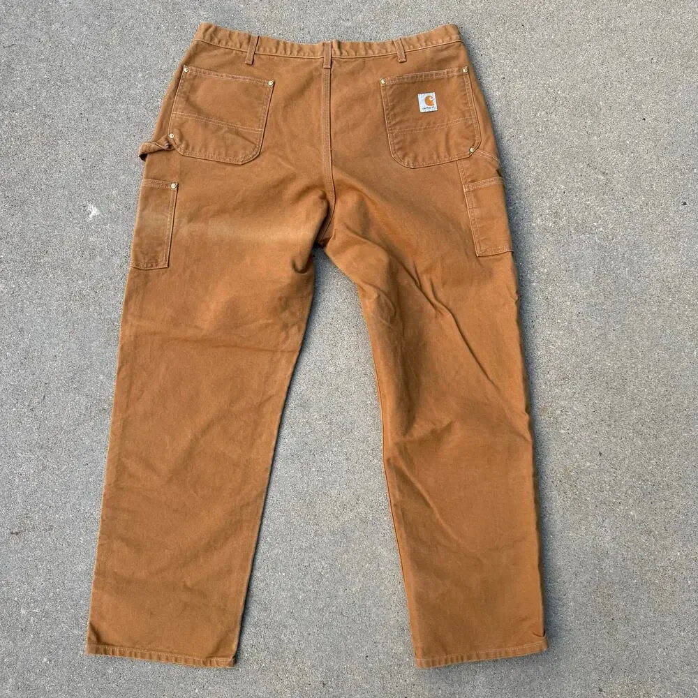Carhartt Double Knee Loose Original Fit B01 BRN 42x32 Brown Tan Duck USA