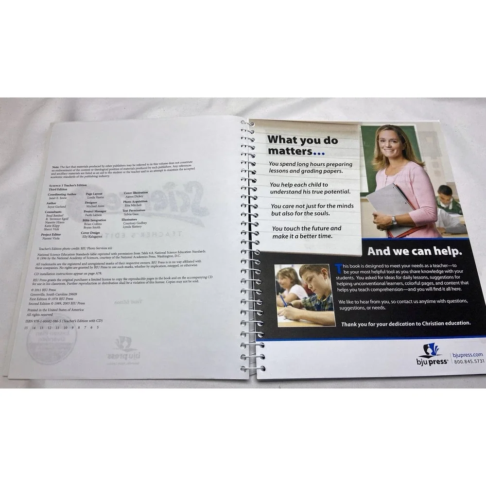 BJU Press Homeschool Grade 1 Science‎ Teacher's Edition Textbook CD-ROM