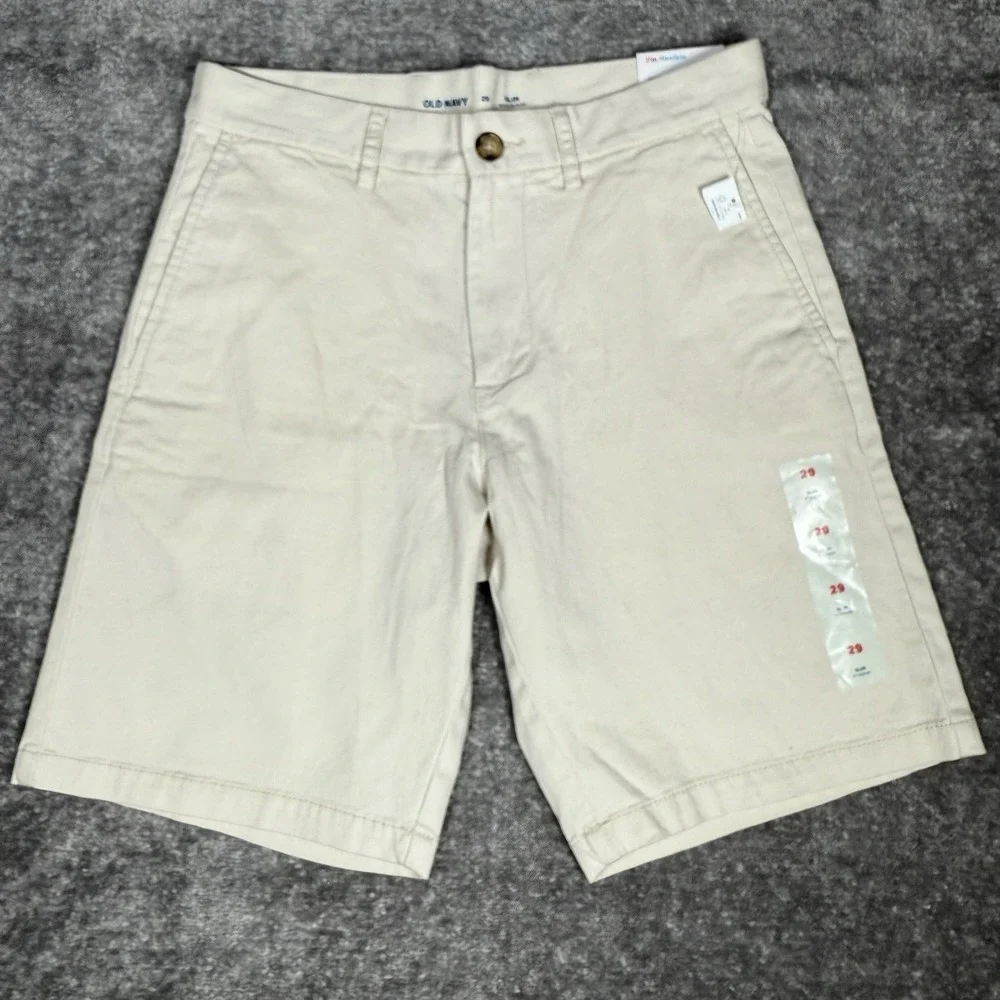 Old Navy Chino Shorts Men's 29 Beige Slim Built In‎ Flex Preppy Casual Golf