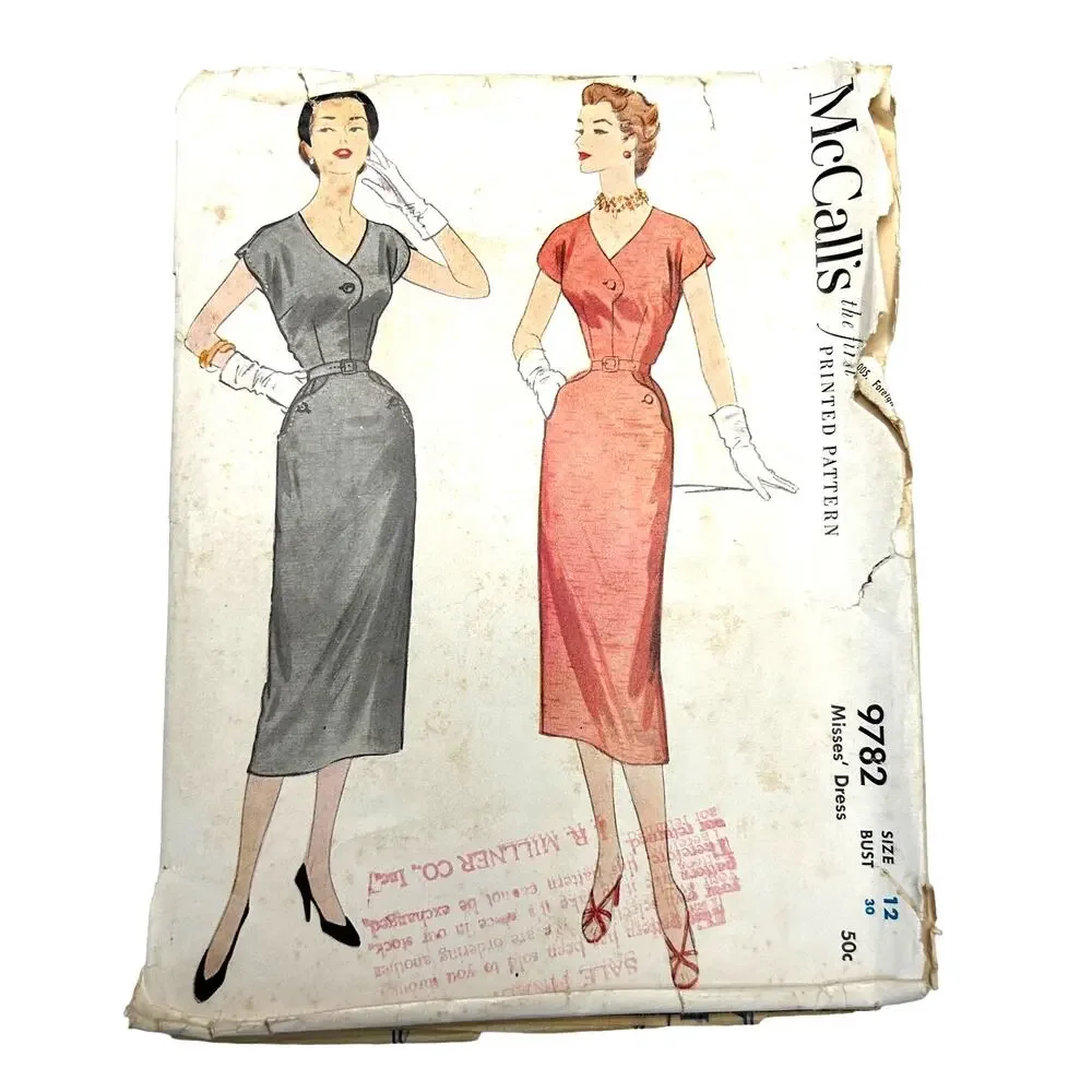 McCalls Vintage 1950's Pattern‎ #9782 Women's Dress Size 12
