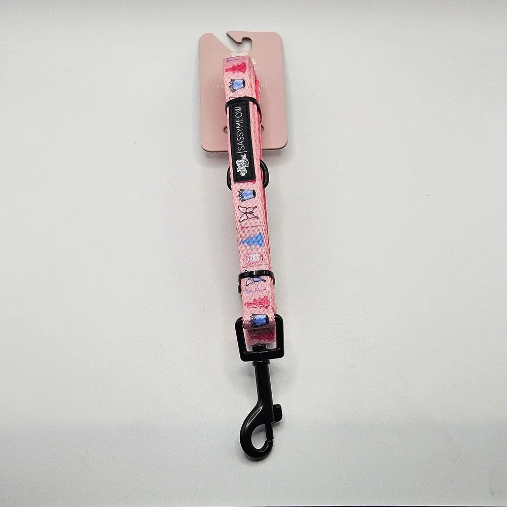 Sassy Meow Wizard of Oz Wicked Glinda Pink Fabric Pet Cat Leash 6‎ foot