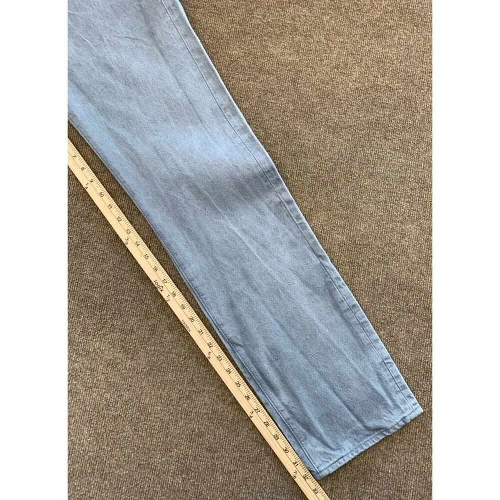Levis 501 Jeans Mens 33x36 Button Fly Straight Leg Y2K Gray Wash Original Denim