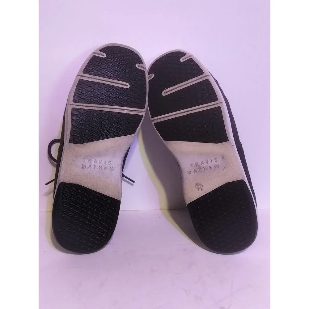 Travis Mathew The Daily Knit Mens 10.5 Sneakers Shoes Black White 1MAA221 casual