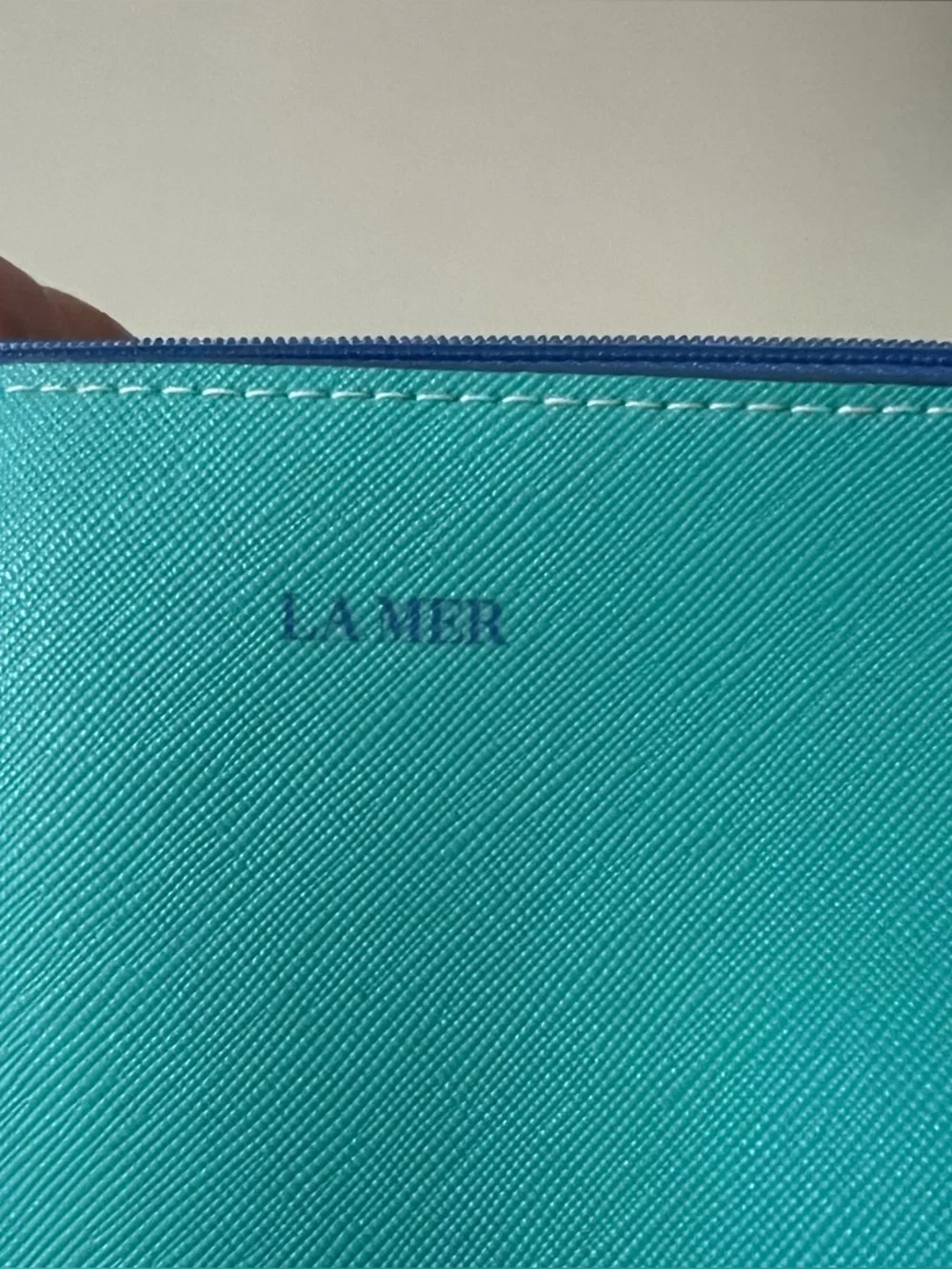 LA MER Turquoise Skincare Makeup Jewelry Zip Small Pouch Organize Storage Travel