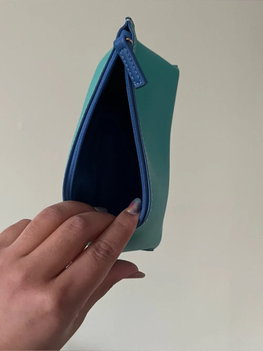 LA MER Turquoise Skincare Makeup Jewelry Zip Small Pouch Organize Storage Travel