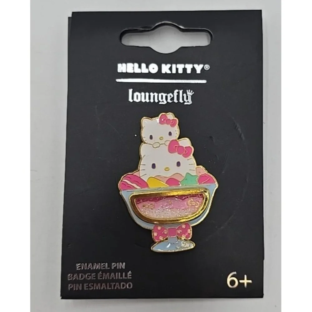 Loungefly Sanrio Hello Kitty Ice Cream Sundae Glitter Enamel Pin