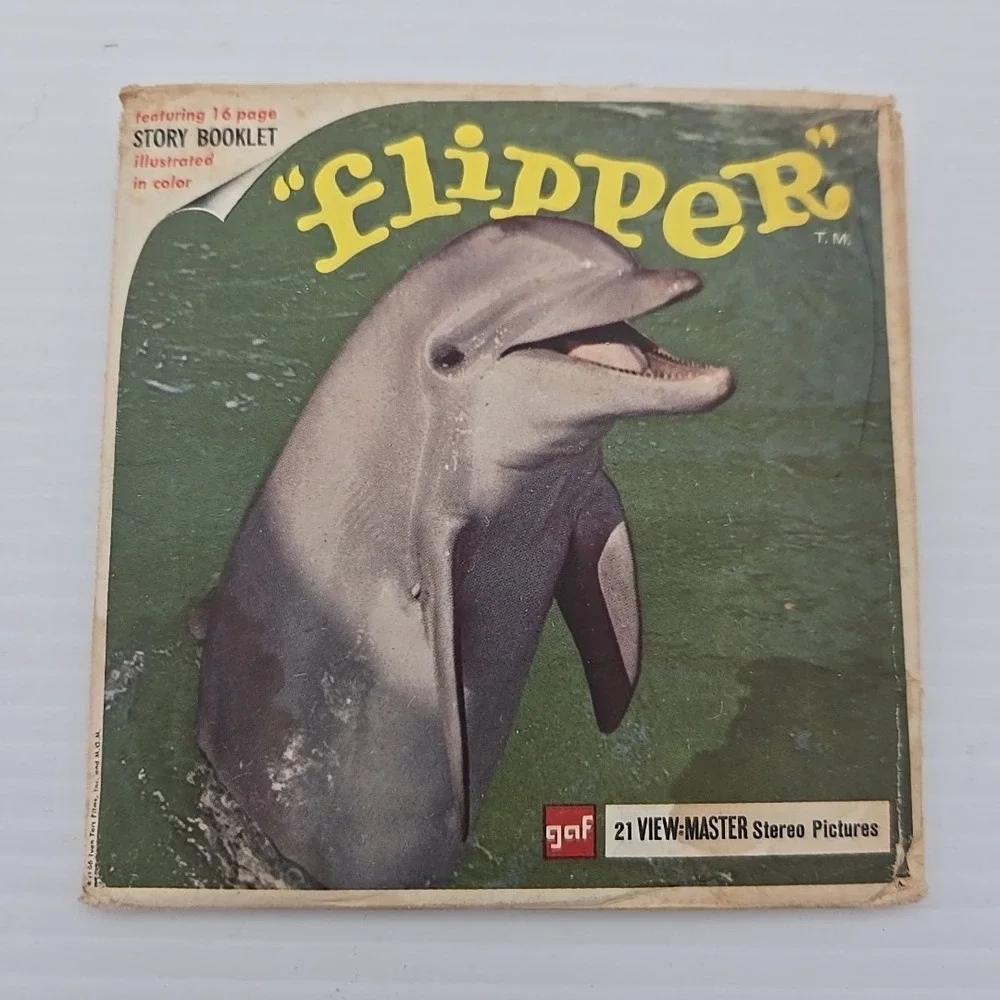 Vtg GAF B485 View-Master FLIPPER In Dolphin Love Stereo Pictures & Story Booklet