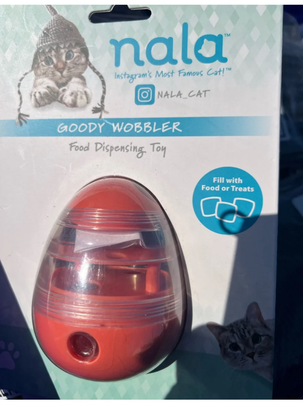 Nala Goody Wobbler Food & Treat Dispensing Cat Toy.
