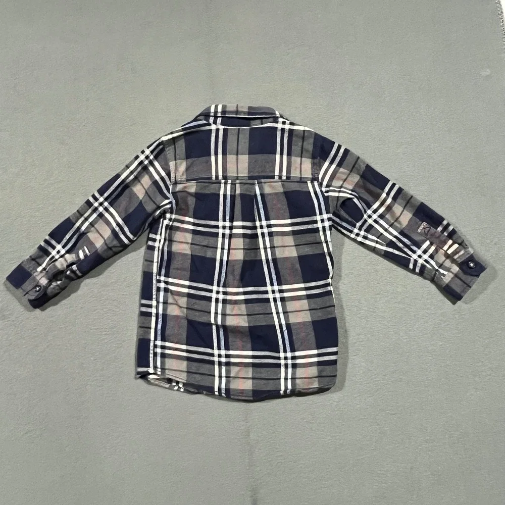 OshKosh B'gosh Work Is Play Boys 6 Plaid Flannel Shirt Long Sleeve‎ Button Up