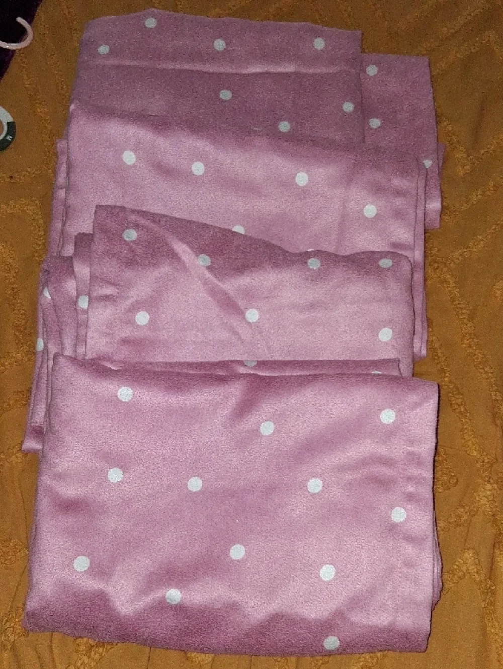 Pink & White Polka Dot Curtain Panels Set of 4