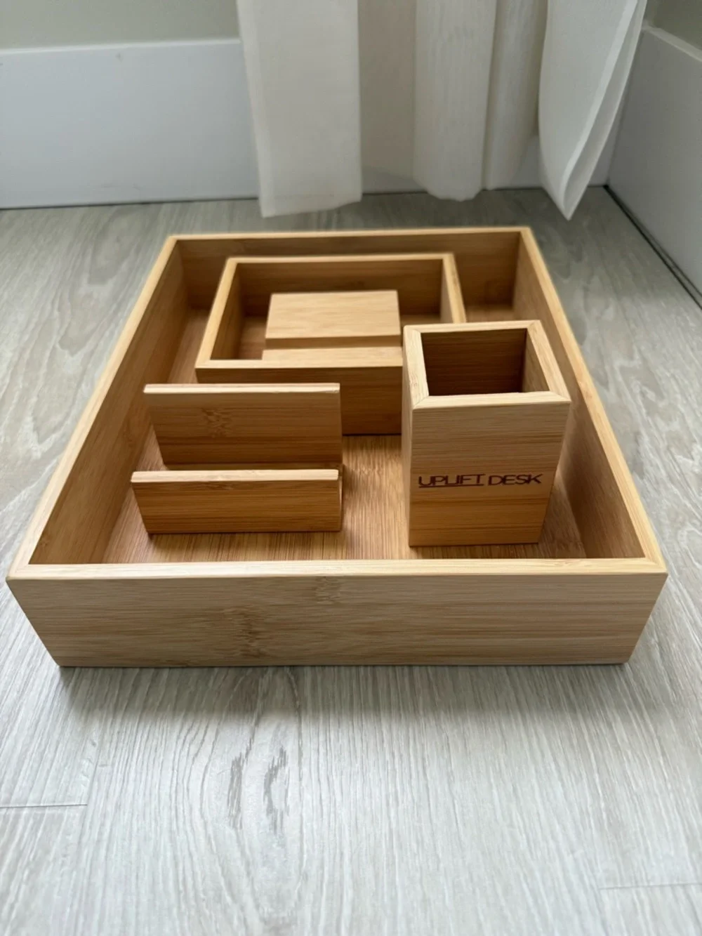 UPLIFT DESK Bamboo Desk Organizer Set - Natural Bamboo
