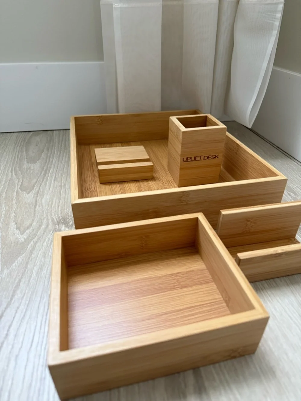 UPLIFT DESK Bamboo Desk Organizer Set - Natural Bamboo