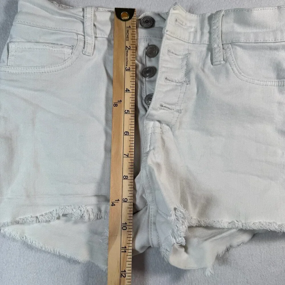 Abercrombie and Fitch Shorts Womens 25 White Cut Off Mid Rise Button Fly