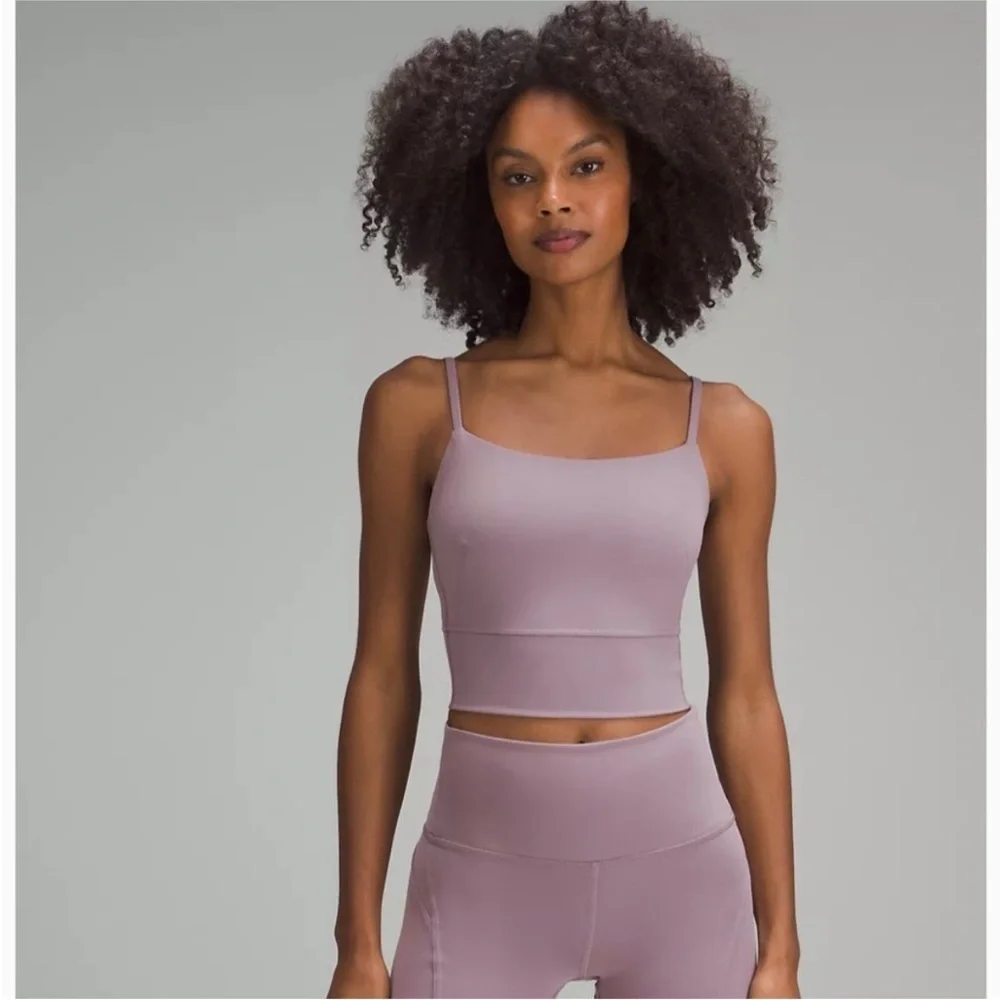 Lululemon Wunder Train Strappy Longline Tank Top Bra 4 Lilac Purple