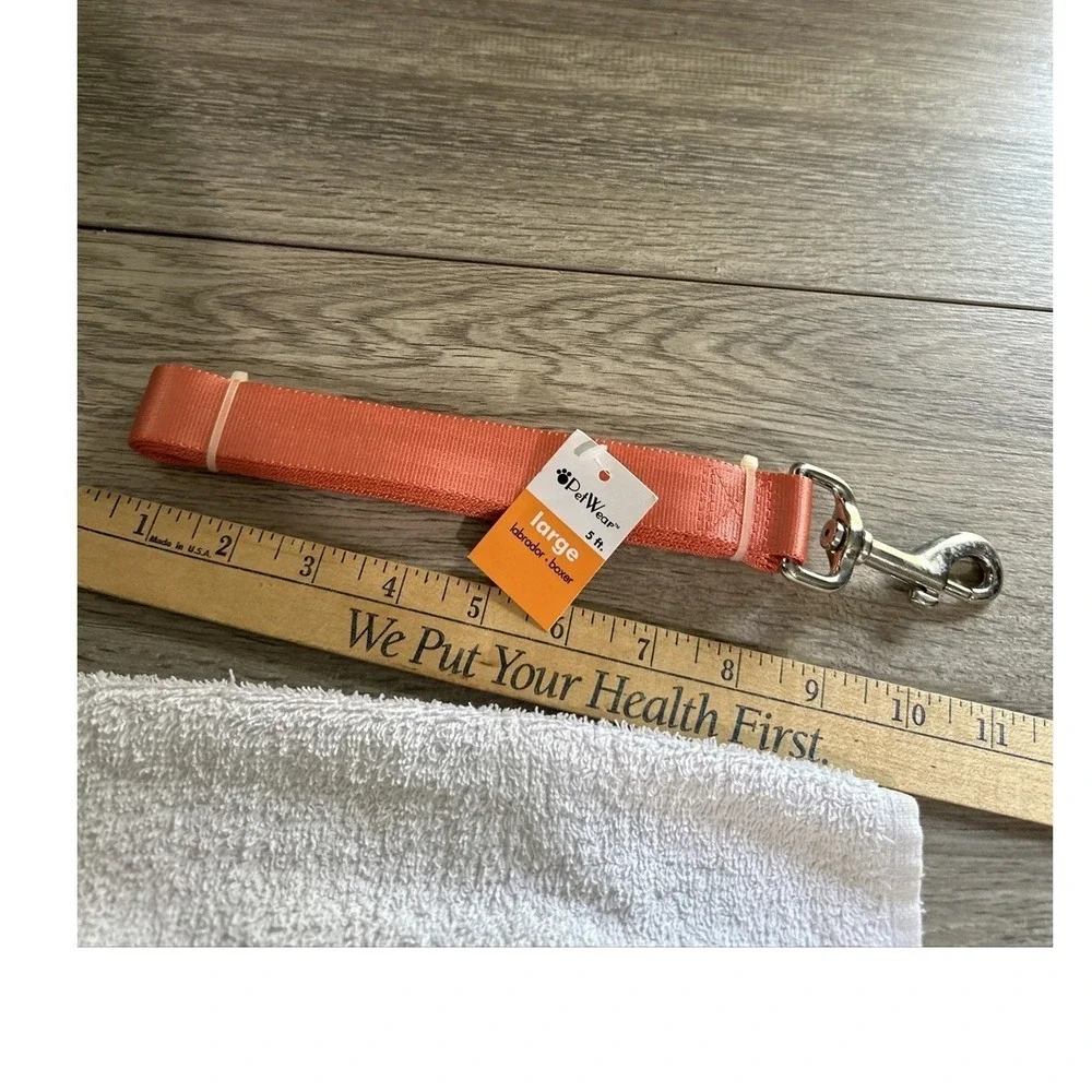 PetWear Large Dog Leash Apricot Orange 5ft x 1in Nylon Labrador Boxer #46046 NWT