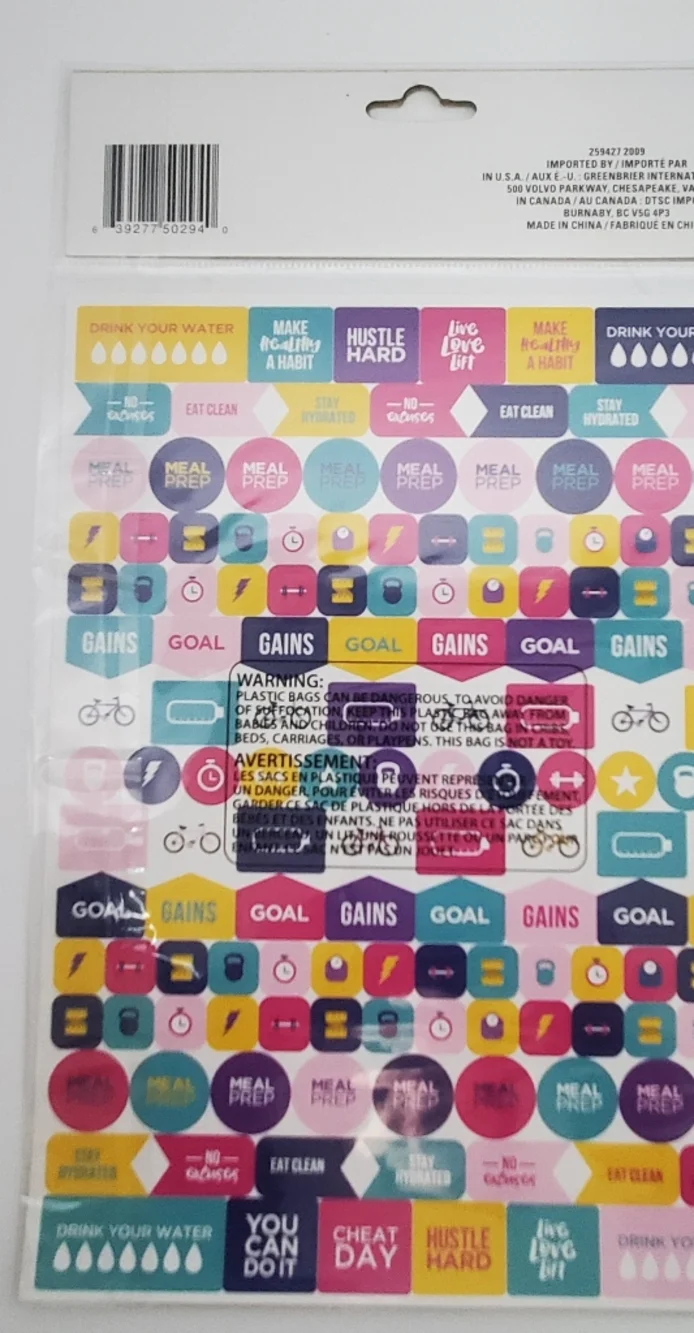 Colorful Planner Sticker Sheets - Bright Multicolor 9 Packs 300 Each Sticker