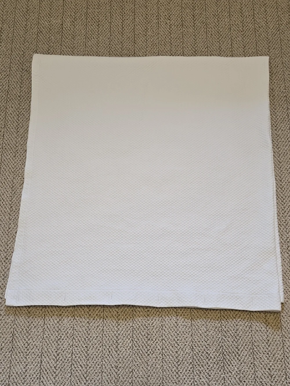 Restoration Hardware WHITE Diamond Matelasse Shower Curtain