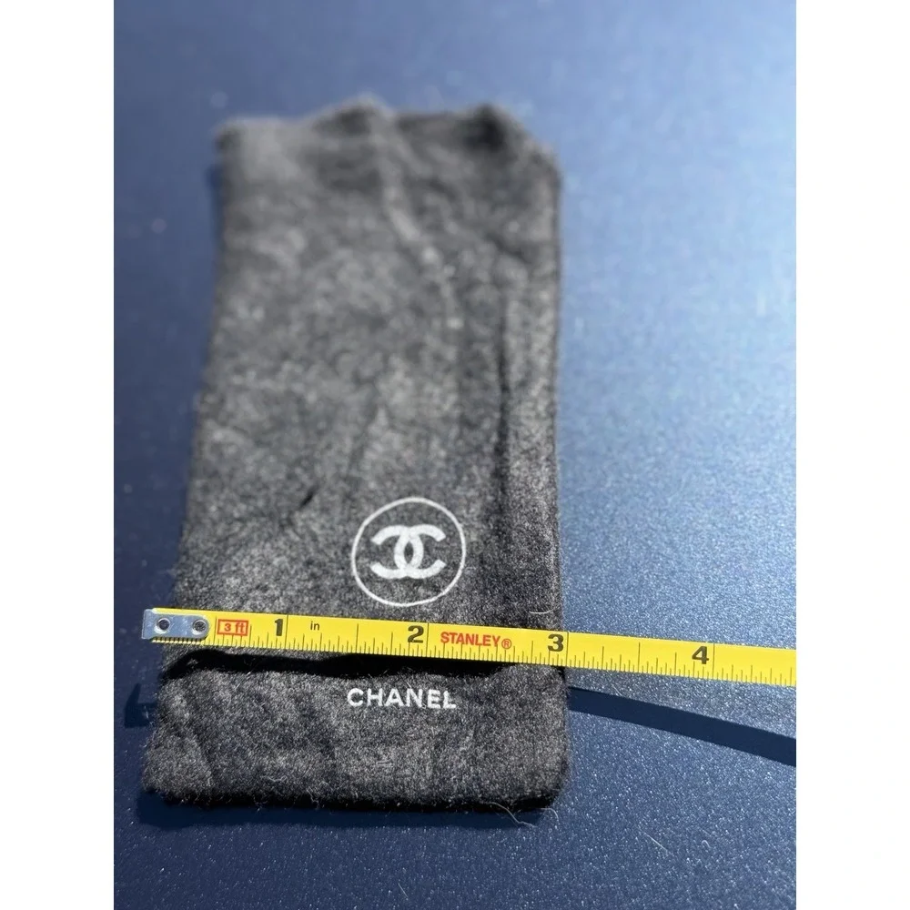 Chanel Black Dust Bag Pouch Small Authentic Logo Storage Case