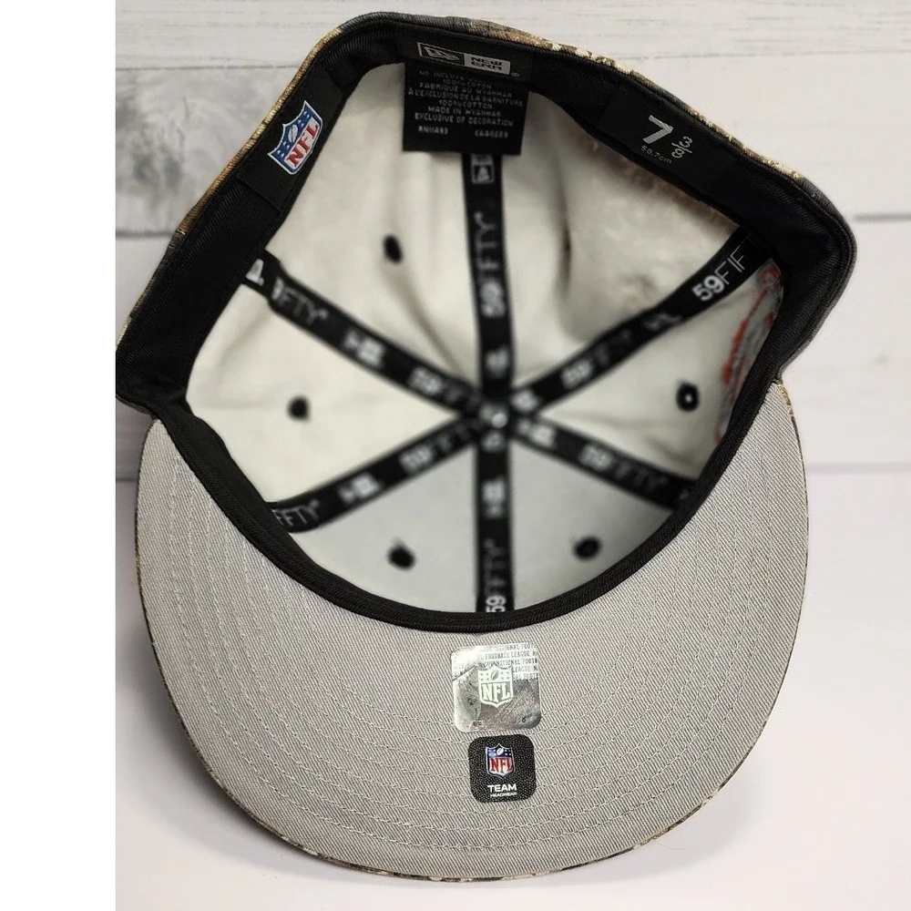 New Era 59FIFTY Miami Dolphins Realtree Camo Hat 7 3/8 Silver Season Patch NFL