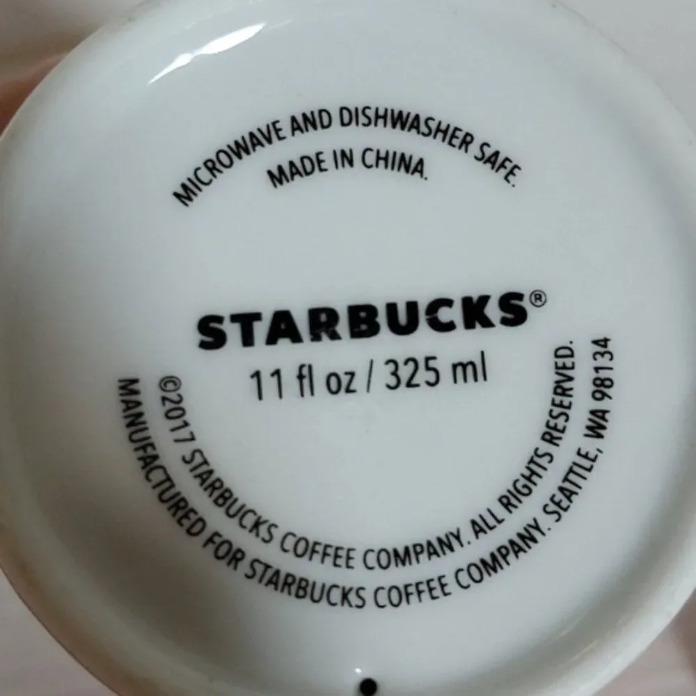 2017 Starbucks Travel Mug Cup Tumbler 11oz Ceramic Red Hot Cold Coffee Tea Cocoa