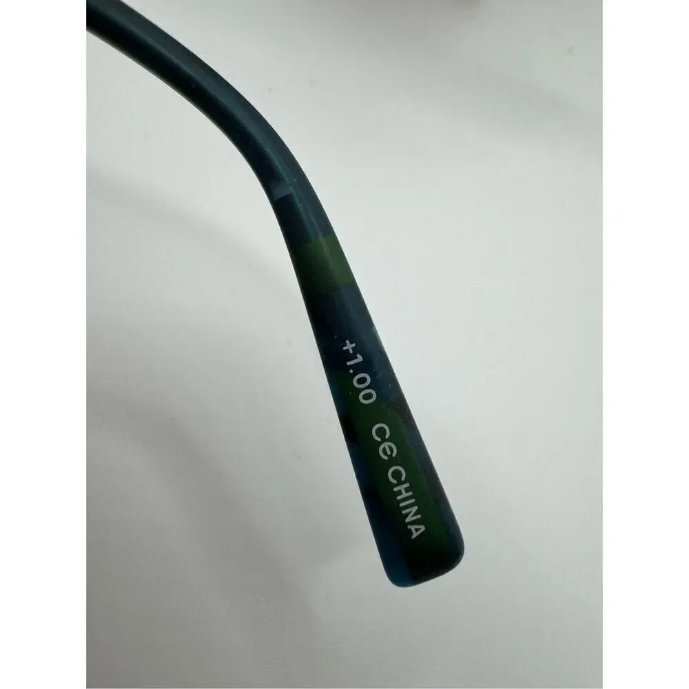 eyebobs Really? reading glasses strength 1.00 blue green pattern new without cas