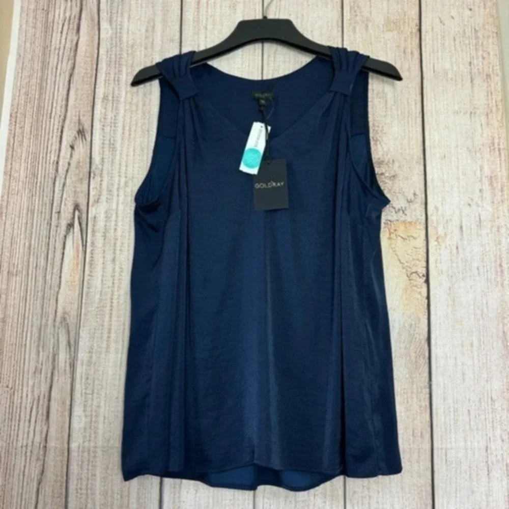 Goldray Womens Joonie Knot Sleeveless V-neck blouse size 1X