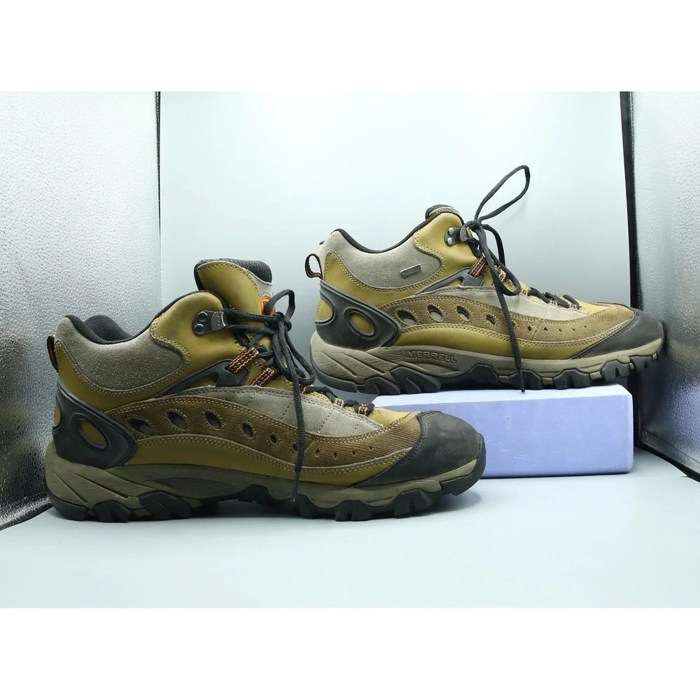 Merrell Pulse II Mid Waterproof Hiking Boots Men 14 Nubuck Leather Vibram Sole