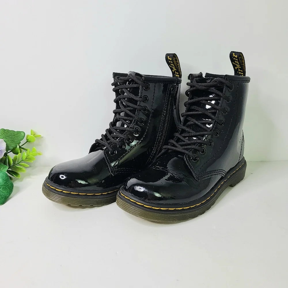 Dr. Martens Junior 1460 Patent Leather Lace-Up Boots