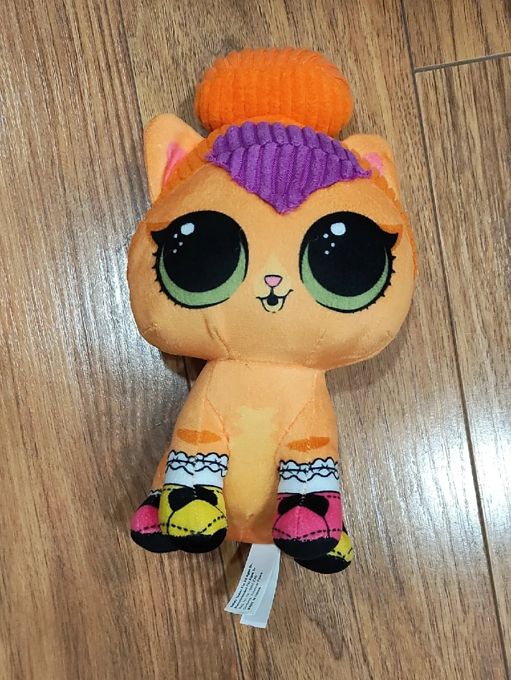 L.O.L. Surprise! Orange Plush Cat Toy with Purple Hair