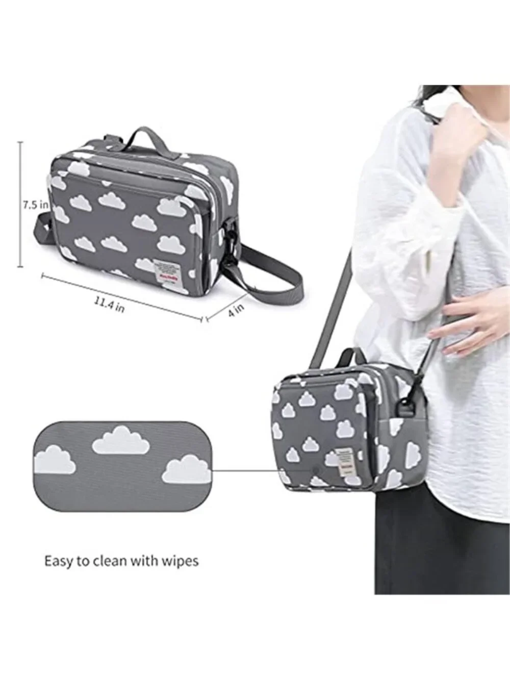 Stroller Organizer Diaper Bag Cup Holder Baby Storage Travel Shoulder Bag Large
