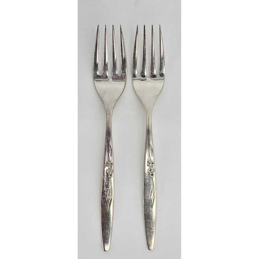 Oneida Community‎ Silverplate 1960 Enchantment Gentle Rose 2 Salad Forks