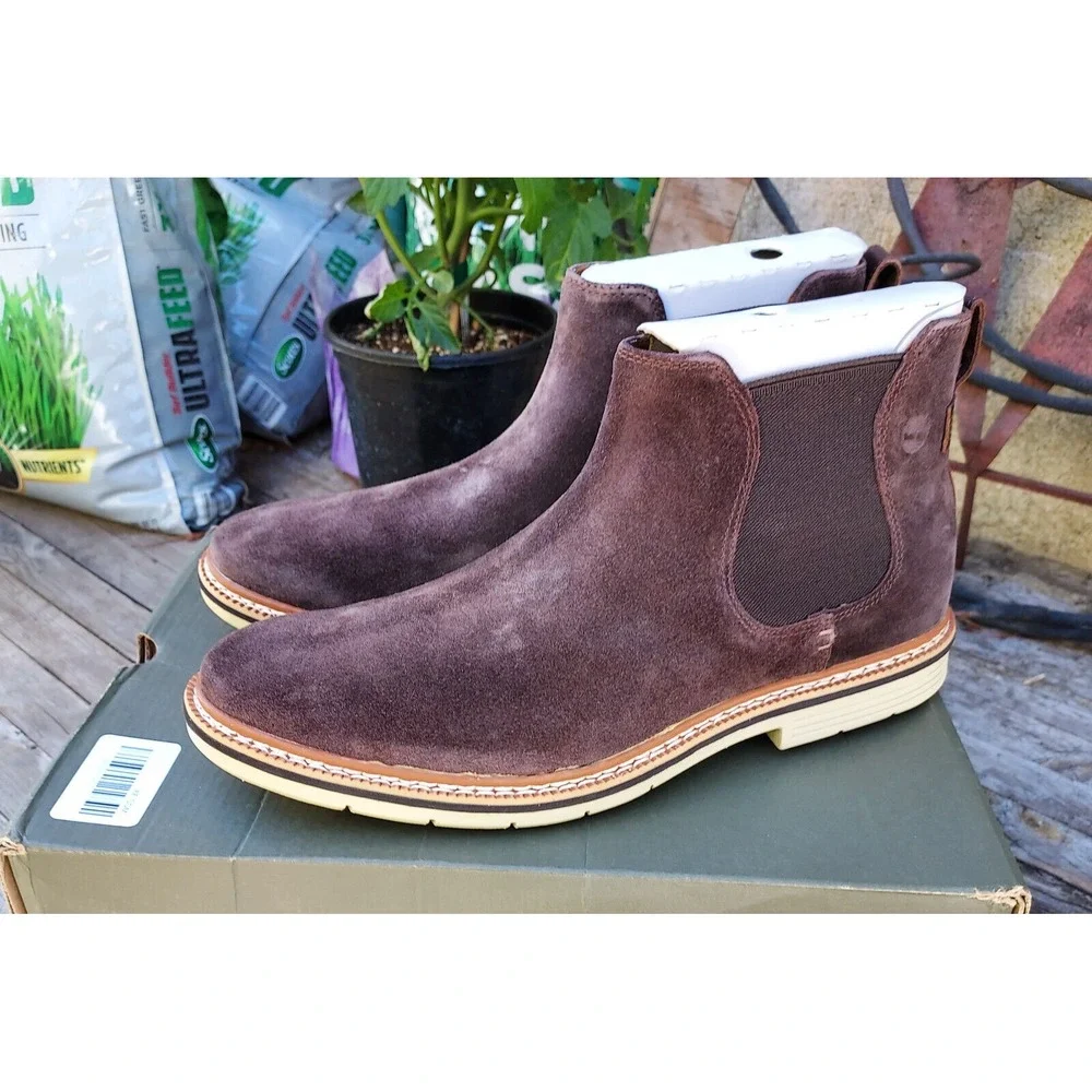 Timberland Boots Men's Size 10 Naples Trail Chelsea Brown‎ Suede Boots $130.00