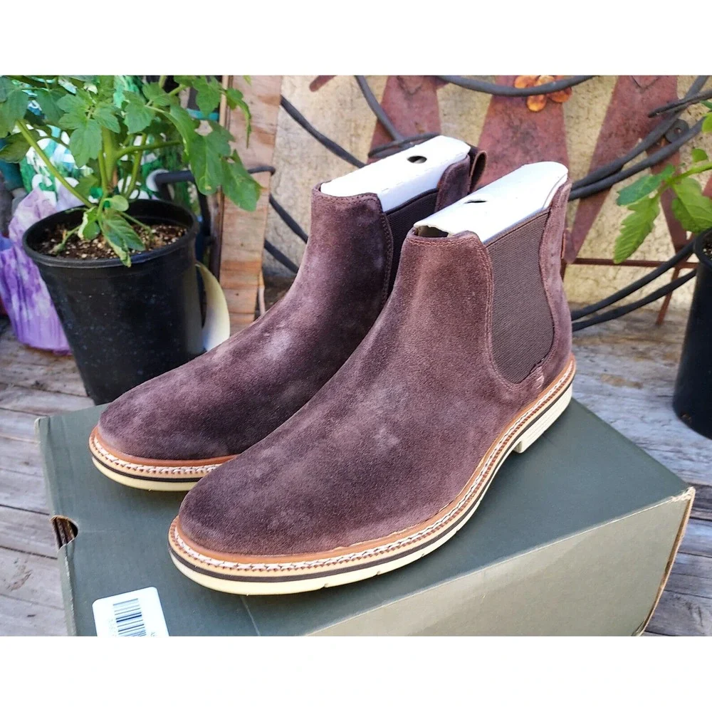 Timberland Boots Men's Size 10 Naples Trail Chelsea Brown‎ Suede Boots $130.00
